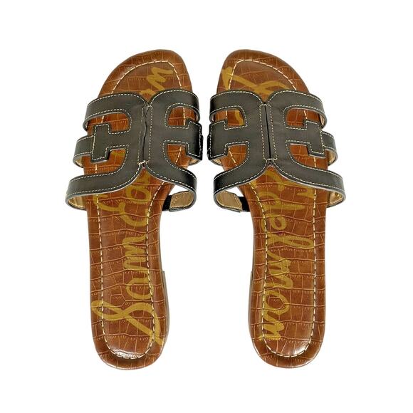 Sam Edelman Bay Sandals Black Leather Slides Womens Size 8M - Picture 1 of 8